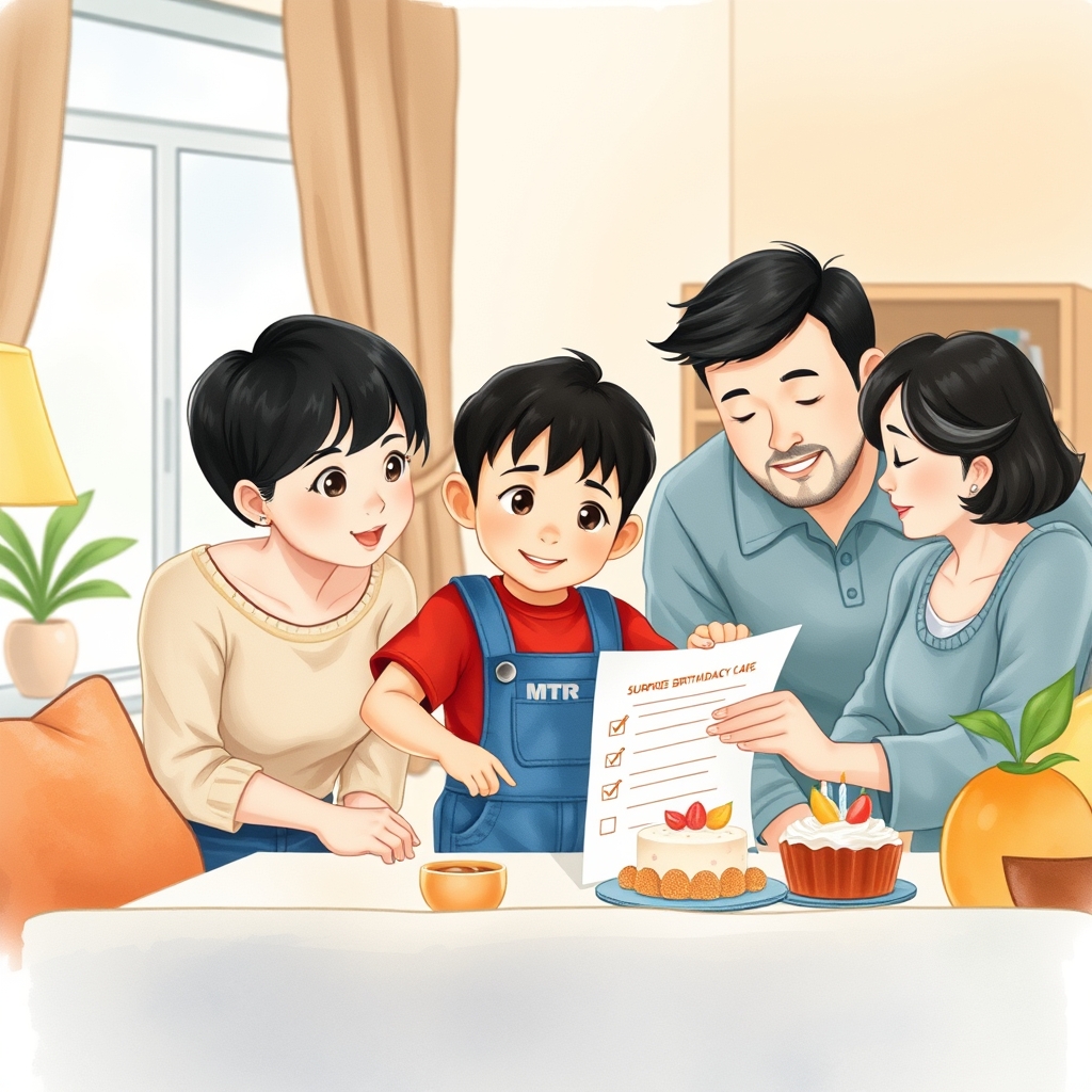 全家討論蛋糕計畫